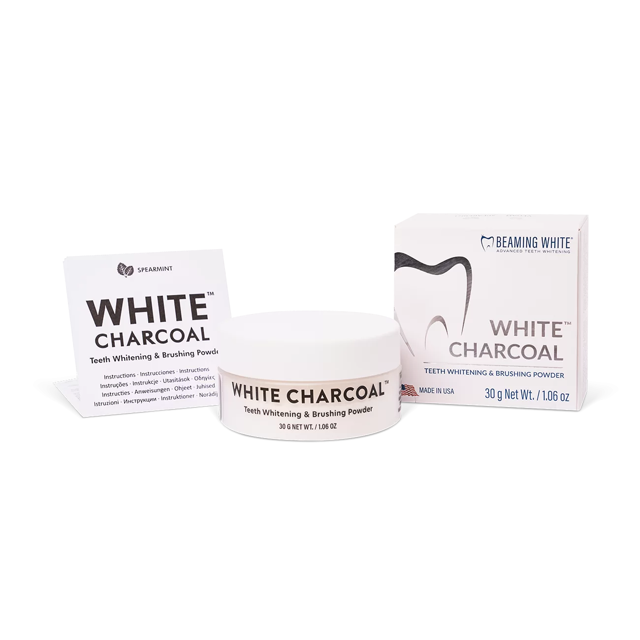 polvo blanqueador de dientes WHITE CHARCOAL™ l