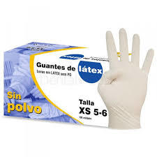 Guantes de látex -sin polvo polvo 100 ud